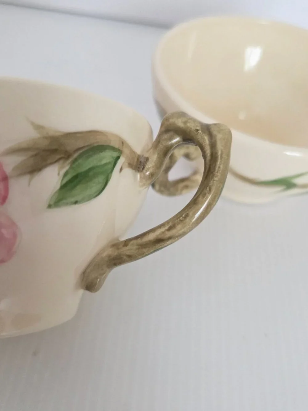Franciscan Desert Rose Cups Hand Painted Teacups Cups & Saucers England Set of 2